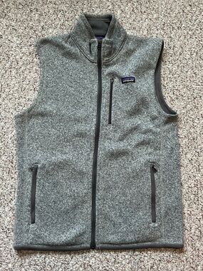 Patagonia men’s better sweater vest fleece warm grey medium zipper pockets